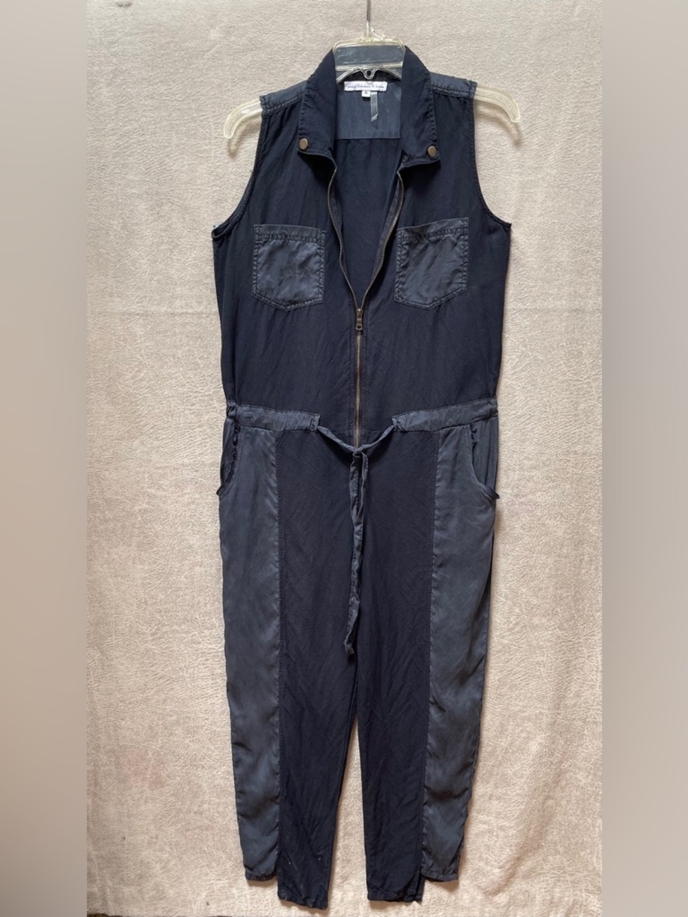 Young Fabulous & Broke Two-Tone Black and Slate Utility Cropped Jumpsuit